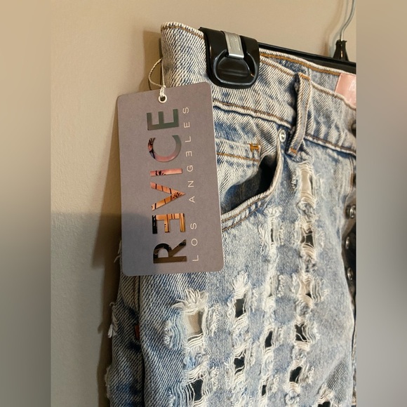 NWT Revice Laser Cut Jeans Distressed Size 27 - Picture 6 of 13